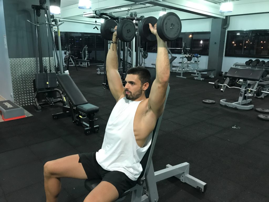 Developpé militaire haltères2 Natty Fitness